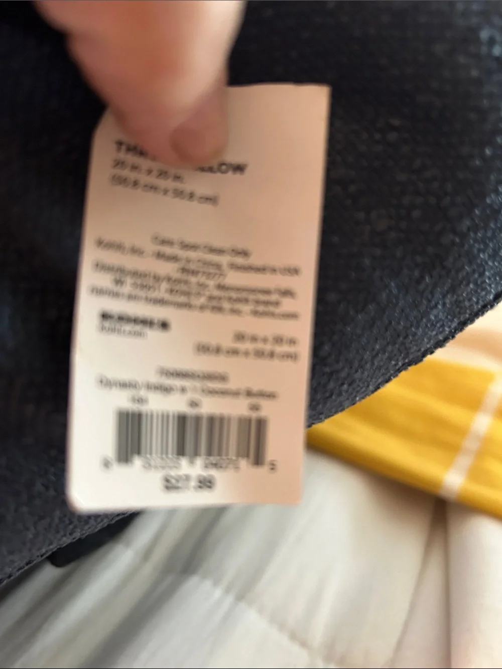 Sonoma Navy Textured Accent Pillow NWT